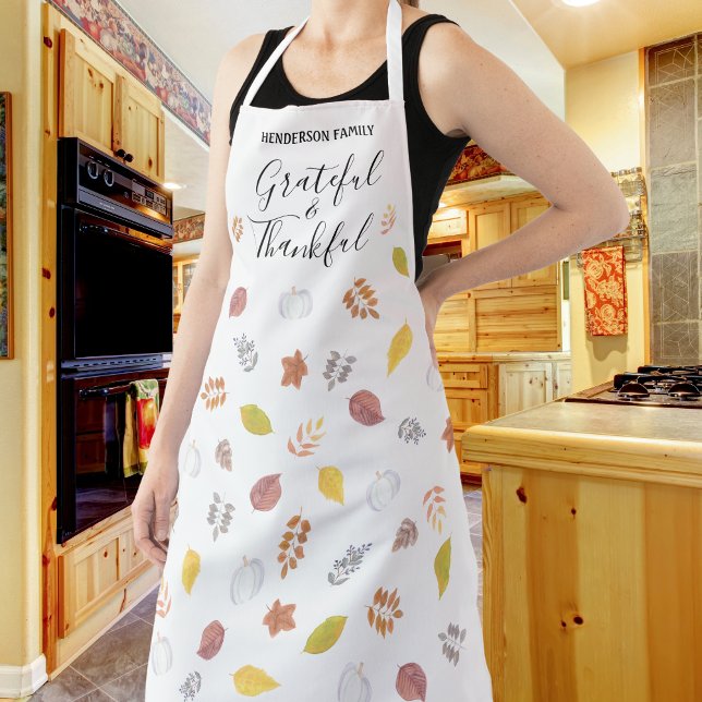 Custom Name Thanksgiving Friendsgiving Leaves  Apron (Creator Uploaded)