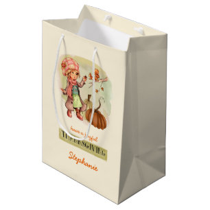 Custom Name Thanksgiving Medium Gift Bag