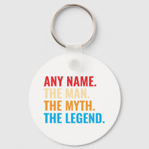 Custom Name The Man The Myth The Legend Retro Key Ring