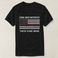Custom Name Thin Red Line Flag Proud Firefighter