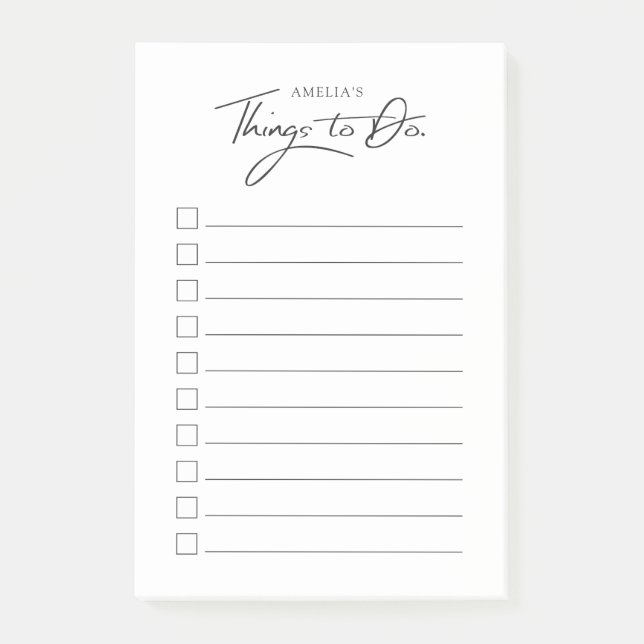 Custom Name Things-To-Do-List | Post-it Notes (Front)