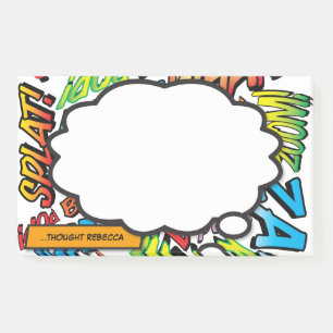 Custom Name Think Bubble Fun Comic Book Post-it Notes