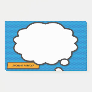 Custom Name Think Bubble Fun Comic Book Post-it Notes