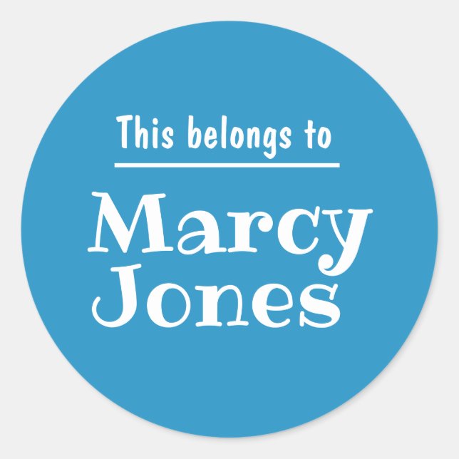 Custom Name This Belongs To Personalised Stickers  (Front)