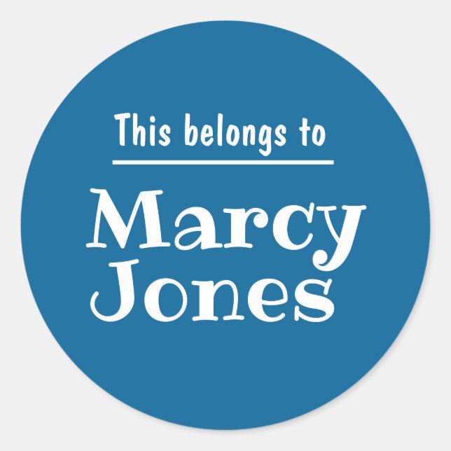 Custom Name This Belongs To Personalised Stickers  (Front)