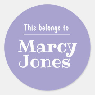 Custom Name This Belongs To Personalised Stickers