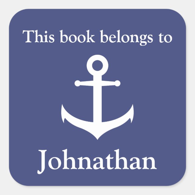 Custom Name This Book Belongs To Bookplate Sticker (Front)