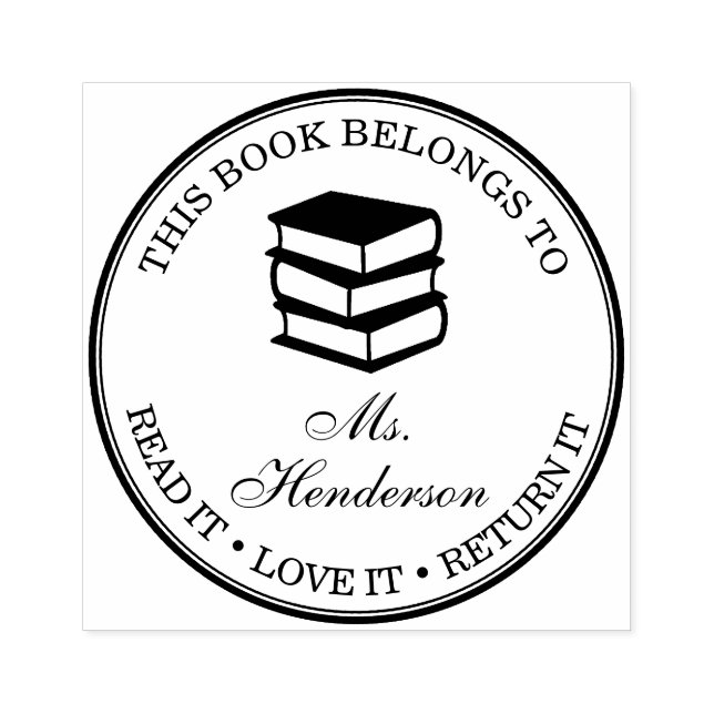 Custom Name This Book Belongs To Rubber Stamp (Imprint)