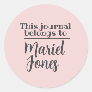 Custom Name This Journal Belongs To Stickers 
