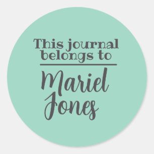 Custom Name This Journal Belongs To Stickers