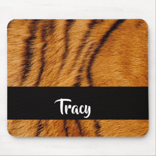 Custom name tiger skin mouse mat