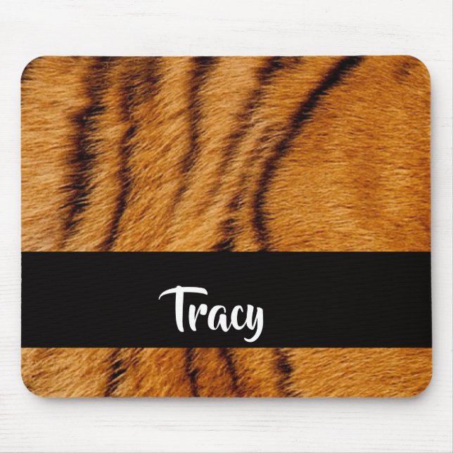 Custom name tiger skin mouse mat (Front)