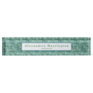 Custom Name Tiny Floral Unique Cubicle Decor Nameplate