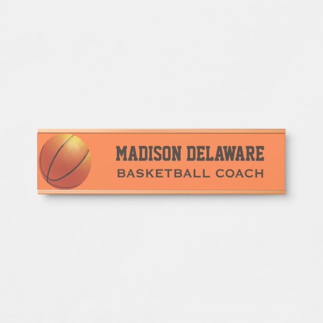 Custom name & title Basketball Door Sign (Front)