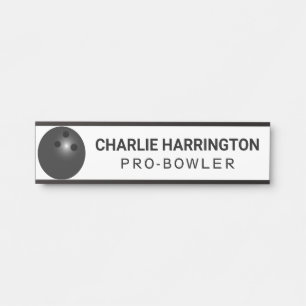 Custom Name & Title Bowling Ball Door Sign