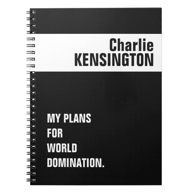 Custom name, title & color notebook (Front)