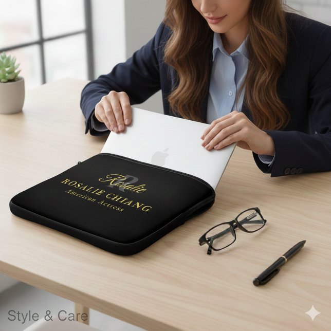 Custom Name & Title Laptop Case with Monogram (Custom Name & Title Laptop Case with Monogram)