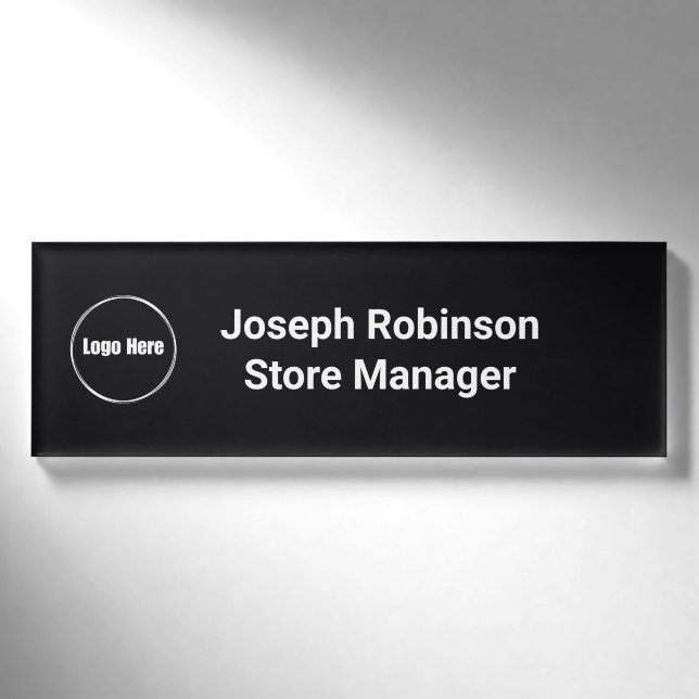 Custom Name Title Logo Jet Black Tag (Front)