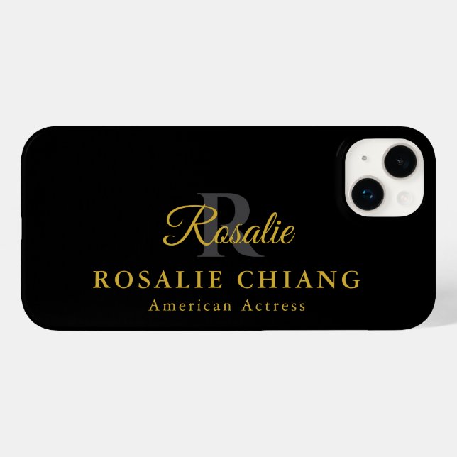 Custom Name & Title with Monogram Case-Mate iPhone Case (Back (Horizontal))