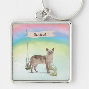 Custom Name Tonkinese Cat Pet Key Ring