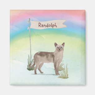 Custom Name Tonkinese Cat Pet Magnet