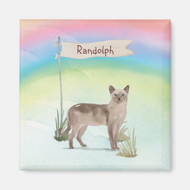 Custom Name Tonkinese Cat Pet Magnet (Front)