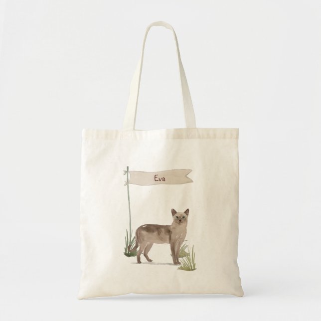 Custom Name Tonkinese Cat Pet Tote Bag (Front)