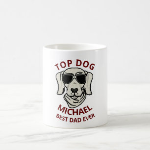 Custom Name Top Dog Dad Father's Day Coffee Mug