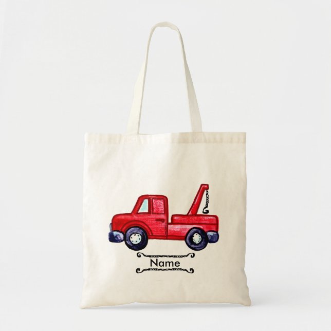 Custom Name Tow Truck Tote Bag (Front)