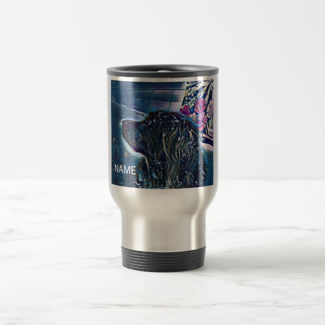 CUSTOM NAME TRAVEL MUG WITH GOLDEN RETRIEVER (Center)