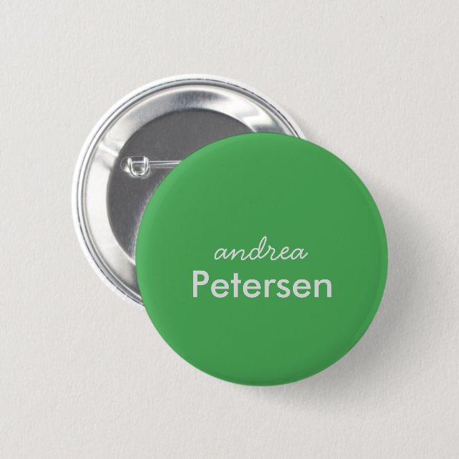 Custom name trendy modern minimalist 6 cm round badge (Front & Back)