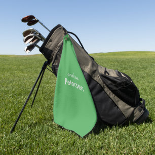 Custom name trendy modern minimalist golf towel