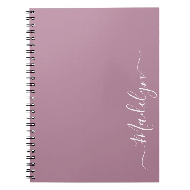 Custom Name Trendy Modern Script Stylish Chic Notebook (Front)