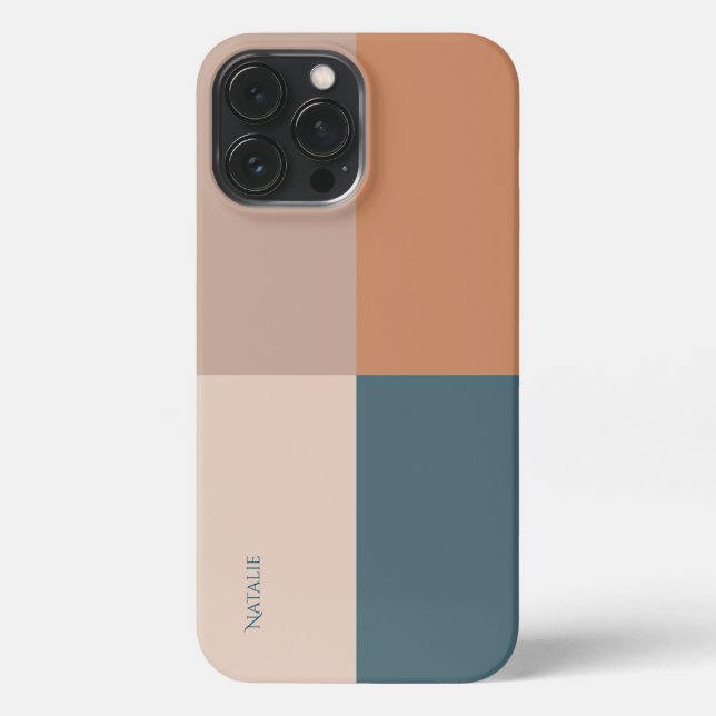 Custom name Trendy Natural colour pallet elegant iPhone Case (Back)