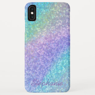 Custom Name Trendy Rainbow Glitter Apple iPhone XS Max Case