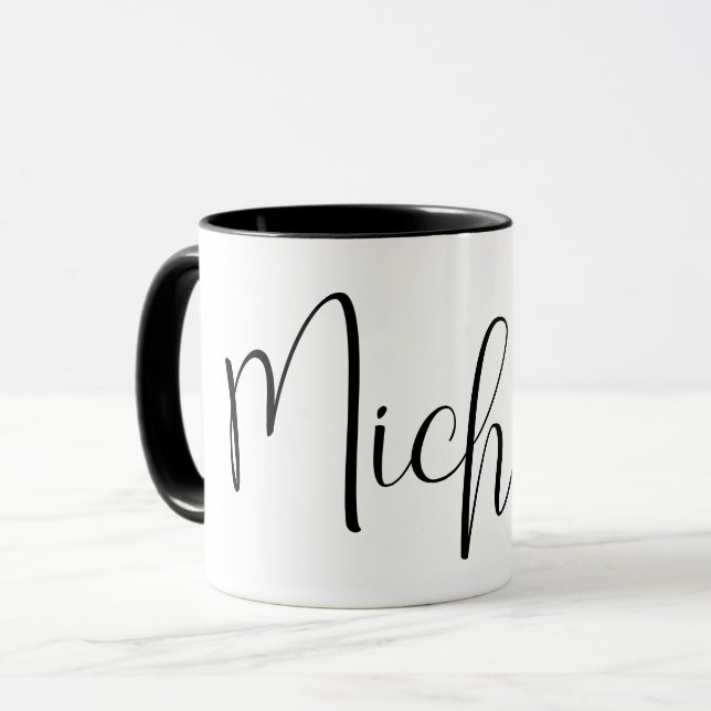 CUSTOM NAME - Trendy Script Personalised  Mug (Front Left)