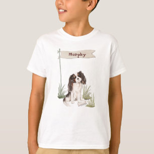 Custom Name Tri Colour King Charles Spaniel  T-Shirt