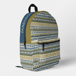 Custom Name Tribal Aztec Pattern Printed Backpack