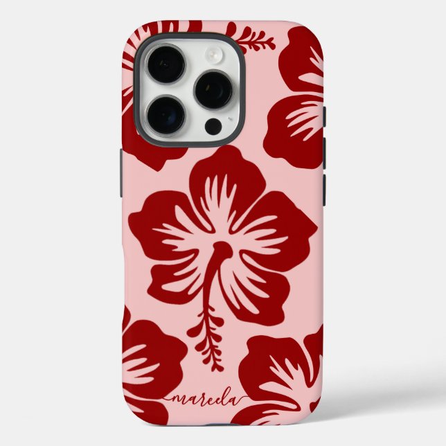 Custom Name Tropical Hibiscus Flower  Case-Mate iPhone Case (Back)
