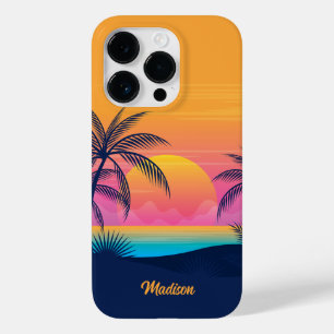 Custom Name Tropical Sunset Case-Mate iPhone 14 Pro Case