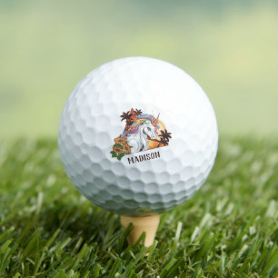 Custom Name Tropical Unicorn Golf Balls