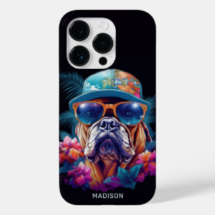 Custom Name Tropical Vacation Dog Case-Mate iPhone 14 Pro Case