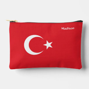 Custom Name Turkey Flag Accessory Pouch