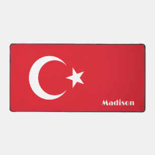 Custom Name Turkey Flag Desk Mat