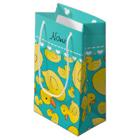 Custom name turquoise rubberducks blue stripe