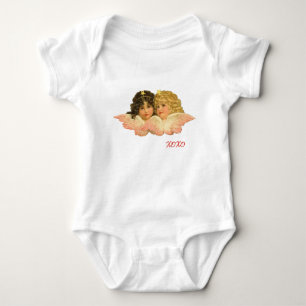 CUSTOM NAME TWIN ANGEL ONE PIECE BABY BODYSUIT