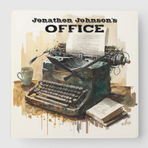 Custom Name Typewriter Office Wall Clock