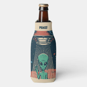 Custom Name UFO Alien Bottle Cooler