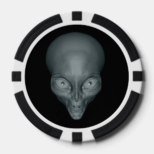 Custom name UFO Alien poker chips