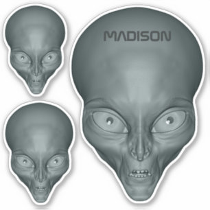 Custom name UFO Alien stickers